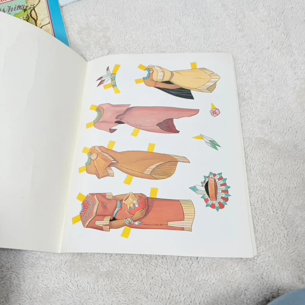6 Golden Book Disney Movie PaperDolls: Snow White/Pocahontas/Mermaid+ Complete